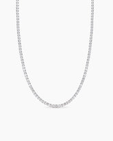 Tennis Necklace in 18K White Gold with Diamonds, 4mm